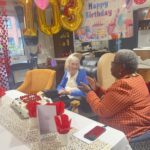 Double Centenary Celebrations at Broxbourne Nursing Home Celebrating a resident's 103rd birthday at Broxbourne Nursing Home.