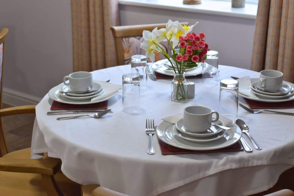 Dining Table Setup at Willesden Court Care Home