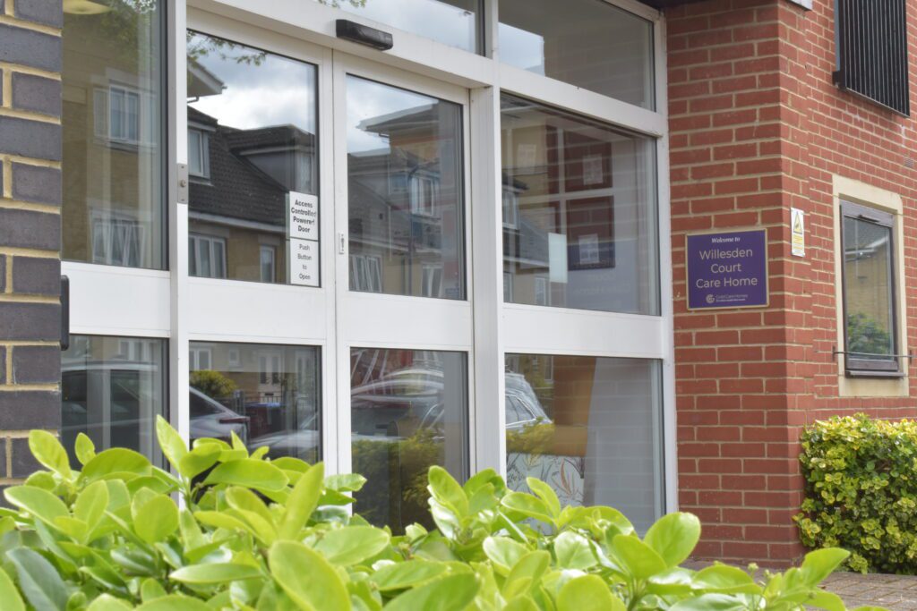 Willesden Court Care Home Entrance and Signage