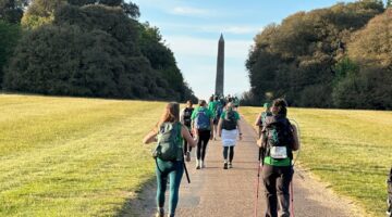 Participants Walking for Macmillan Cancer Support Fundraiser Event