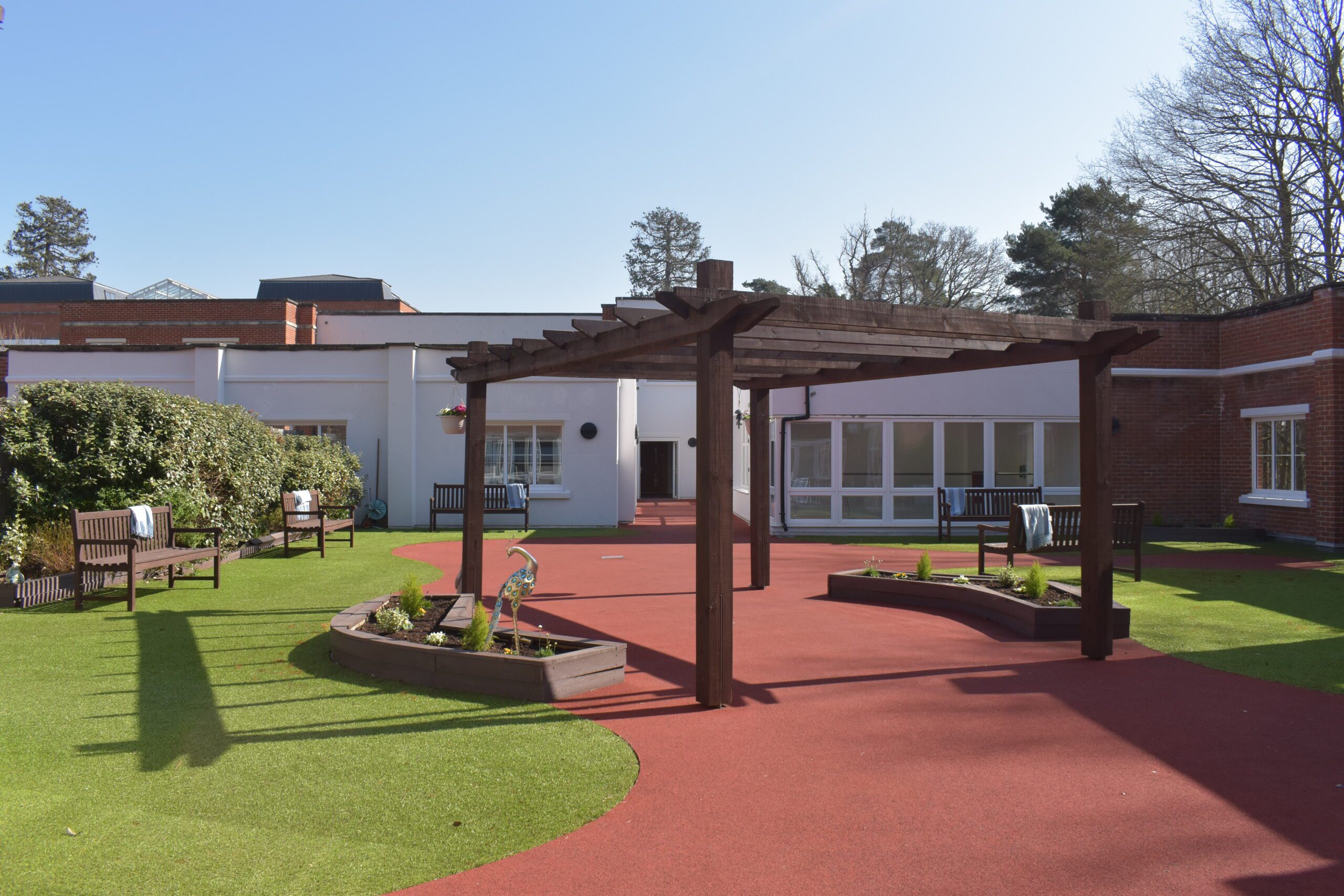 Lynwood Care Centre Garden Area with Seating and Landscaping