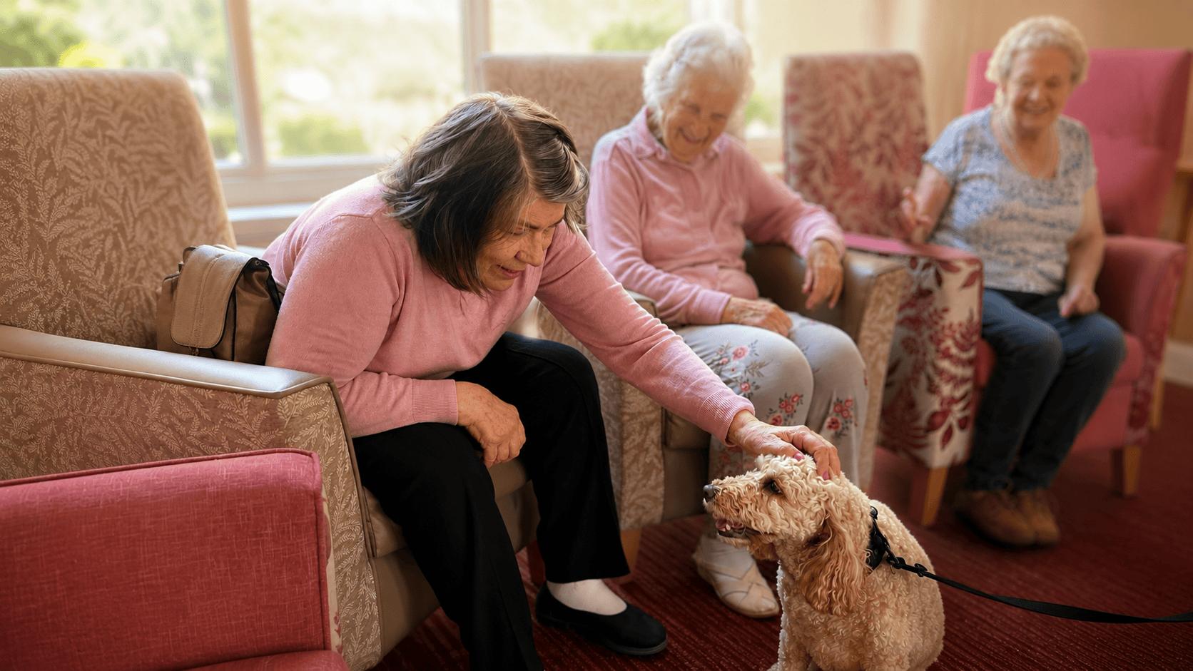 Peanut the Cockapoo brings smiles to Alan Morkill