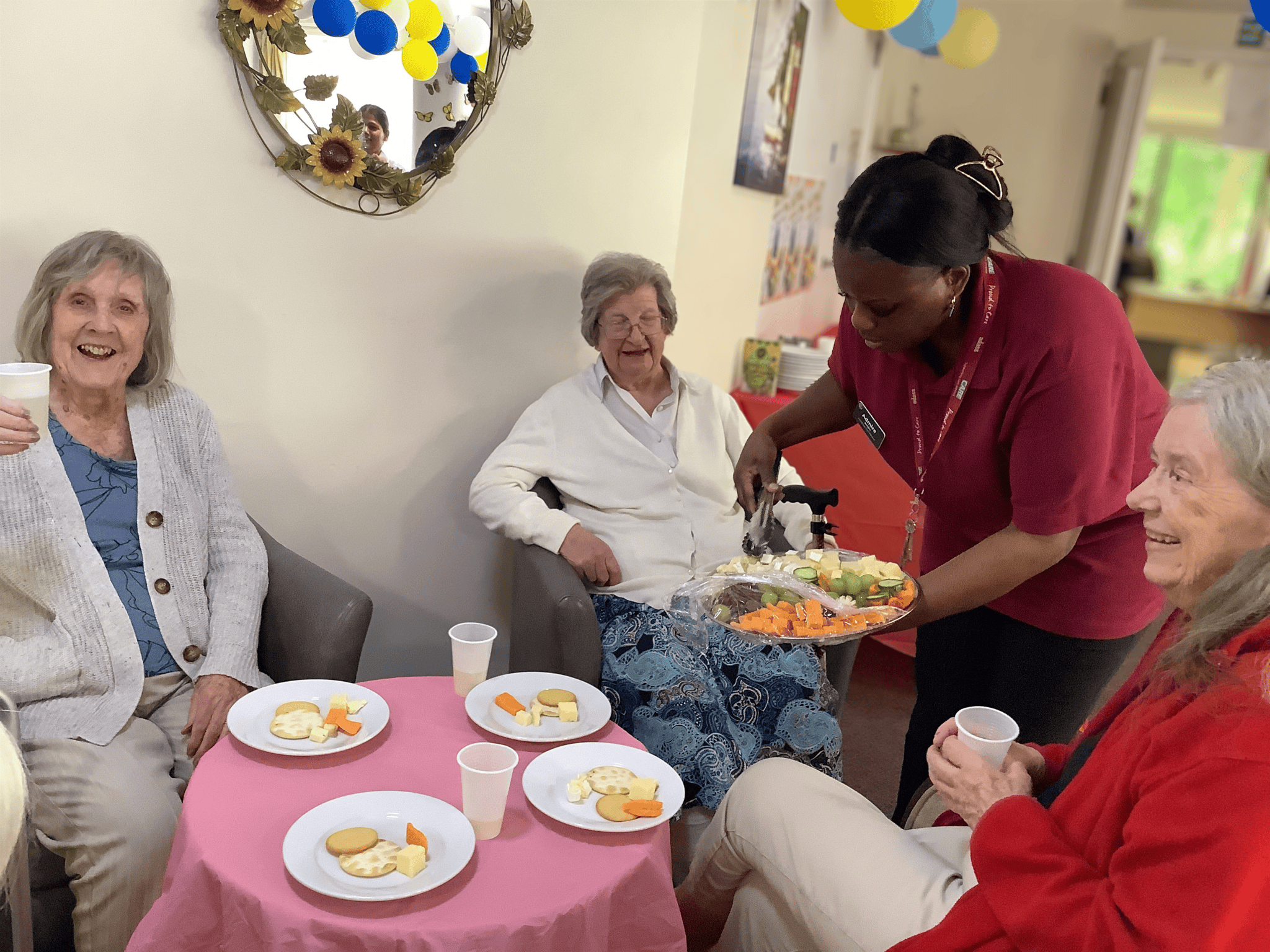 National Cheese Day: staff serving cheese snacks at Burrows House