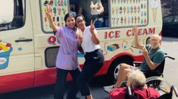 Ice cream van treats: first visit fun with two scoops and smiles