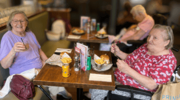 Drayton Village Care Centre residents enjoying lunch in Uxbridge