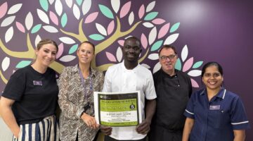 Queensway House care staff celebrate 5 star food hygiene rating