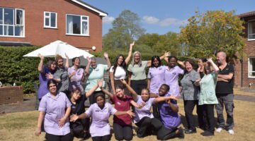 Lucton House team celebrating Gold Standard Framework quality accreditation