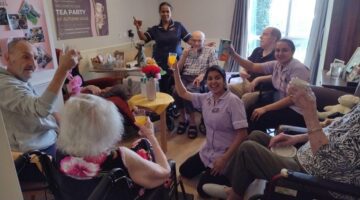 Residents enjoy an inclusive tea party at Autumn Vale Care Centre