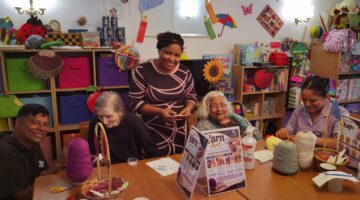 Residents enjoying yarn art craft session at Norwood Green