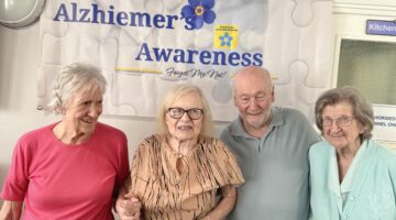 Seniors at Burrows House celebrating Alzheimer’s Awareness Day
