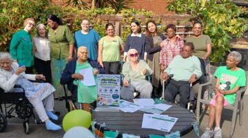 Macmillan Coffee Morning with care residents and volunteers